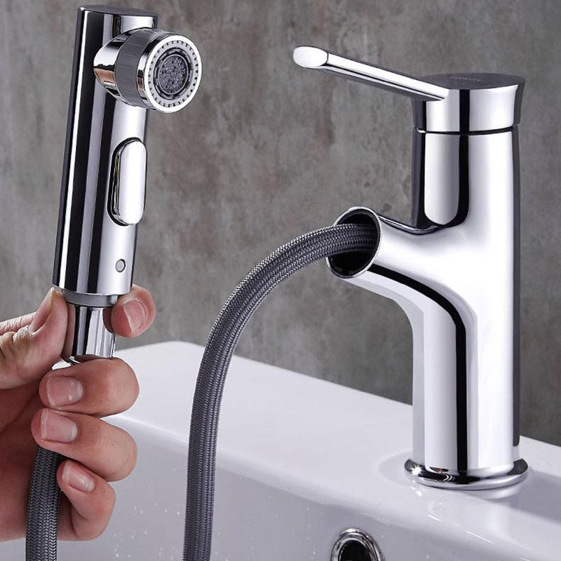 Draw Faucet From The Sink Rinser Spray Gargle Brushing 3 Way Mixer Cold Basin Bathroom Faucets