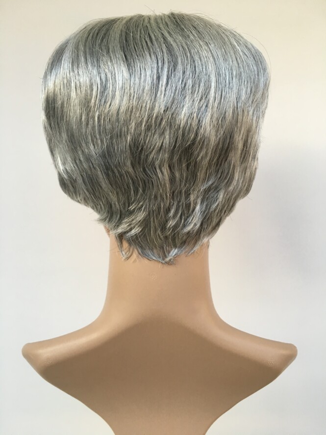 Fashion Mens Male Wig Handsome Vogue Short Light Grey Straight Wigs For African American Full Wigs None Lace Hair In Stock Y demandfactory d