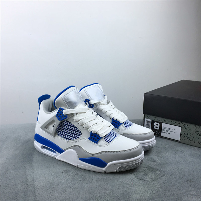 Men Basketball Shoes 4 Military Blue White Neutral Grey Good Quality 308497-141 Fashion Mens Sports Sneakers with box
Men Basketball Shoes 4 Military Blue White Neutral Grey Good Quality 308497-141 Fashion Mens Sports Sneakers with box