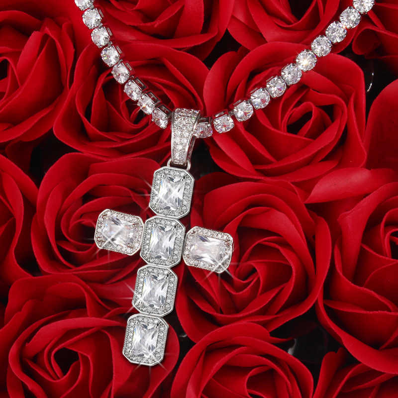 Mens Women's Gold Color CZ Zircon Iced Hip Hop Cross Pendant With 4mm 16/18/20/24 Inches Tennis Chain Choker Necklace Set X0707
Mens Women's Gold Color CZ Zircon Iced Hip Hop Cross Pendant With 4mm 16/18/20/24 Inches Tennis Chain Choker Necklace Set X0707