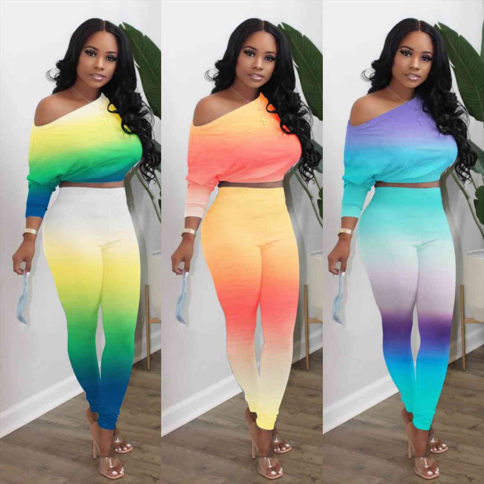 Piece Set Matching Sets Women Tracksuits Sexy Fashion Casual Slant Neckline Show Shoulder High Waist Gradient Suit, Gray
Piece Set Matching Sets Women Tracksuits Sexy Fashion Casual Slant Neckline Show Shoulder High Waist Gradient Suit, Gray