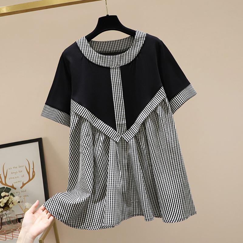 Women's Blouses & Shirts 2021 Summer Oversize Japanese Style Loose Blouse Lattice Color Contrast Splicing Round Neck, White
Women's Blouses & Shirts 2021 Summer Oversize Japanese Style Loose Blouse Lattice Color Contrast Splicing Round Neck, White