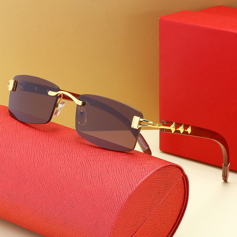 Fashion Men Designer sunglasses Rectangular Rimless Sunshade Wooden Gold Metal customizable computer Anti Blue Light eyeglasses Luxury sun glasses for women HOT
Fashion Men Designer sunglasses Rectangular Rimless Sunshade Wooden Gold Metal customizable computer Anti Blue Light eyeglasses Luxury sun glasses for women HOT