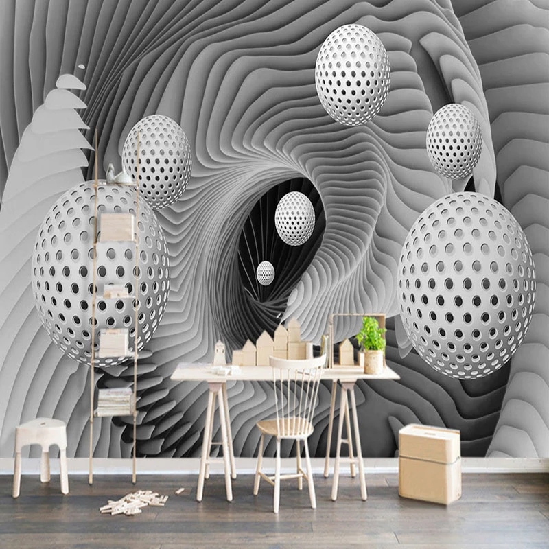 Custom Photo 3D Mural Wallpaper Modern Abstract Sphere Space Whirlpool Art Painting Living Room TV Backdrop Wall