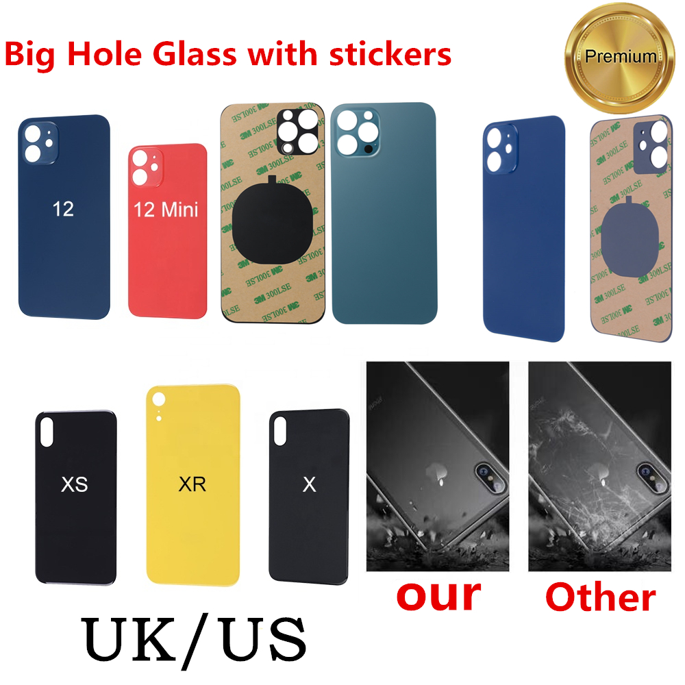 Original OEM big hole back cover glass Cell Phone Housings For iPhone 12 8 8P x xr xs 11 pro max SE2 replacement with sticker battery door U
Original OEM big hole back cover glass Cell Phone Housings For iPhone 12 8 8P x xr xs 11 pro max SE2 replacement with sticker battery door U