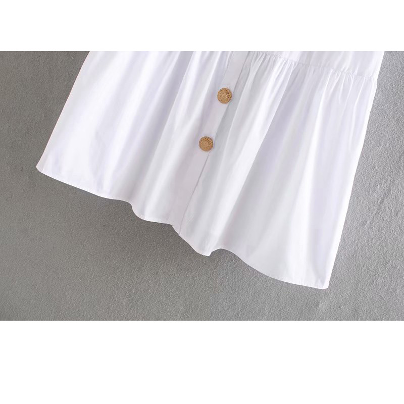 Elegant French Wild Sweet Embroidered White V-Neck Summer Dress For Women