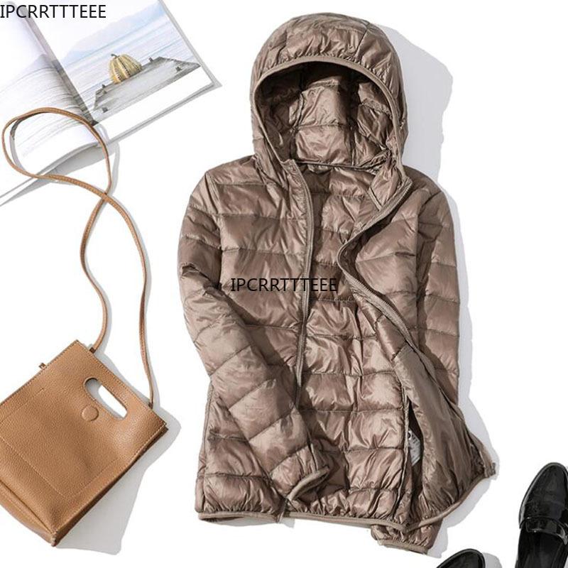 Women's Down & Parkas 2021 Autumn Winter Ultra Light Duck Jacket Women Slim Hooded Warm Female Portable Coat Fashion Jackets