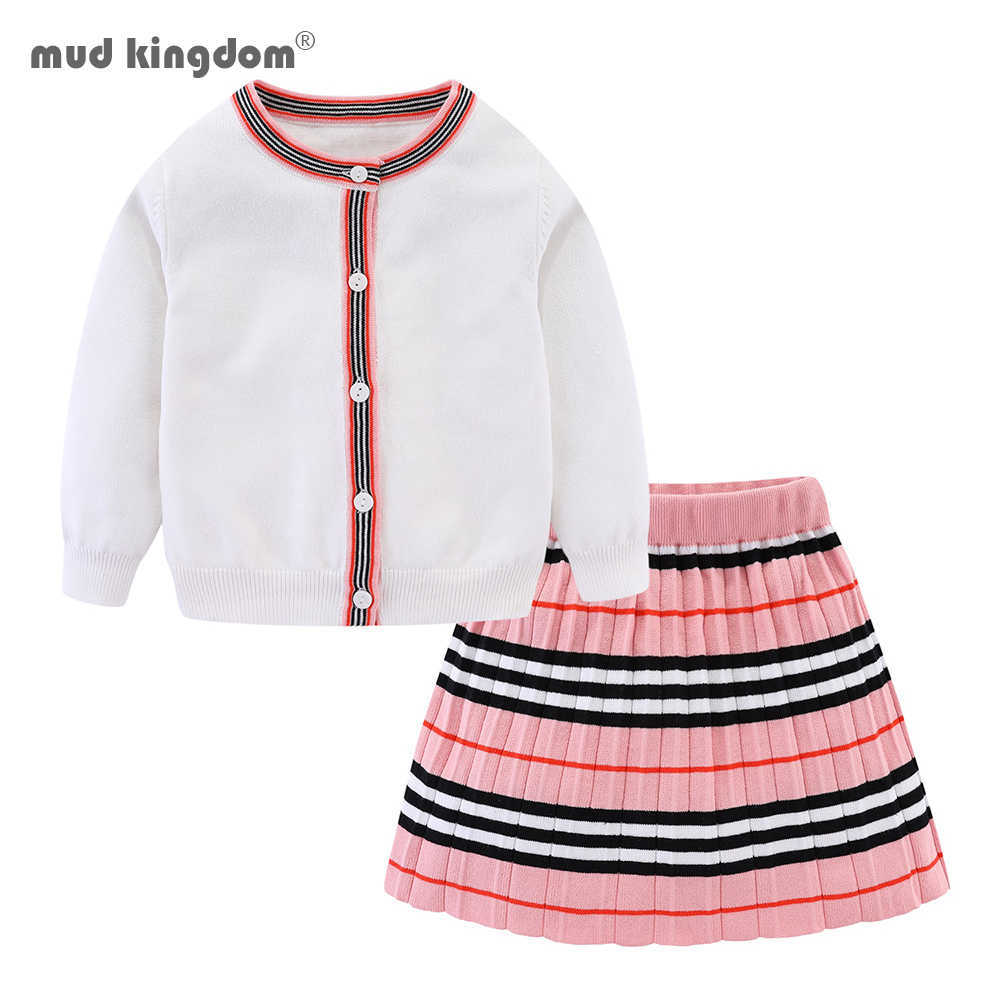 Mudkingdom Girls Outfits Autumn Winter Knit Cardigan Sweaters and Striped Pleated Skirt Clothes Set 210615, Pink
Mudkingdom Girls Outfits Autumn Winter Knit Cardigan Sweaters and Striped Pleated Skirt Clothes Set 210615, Pink