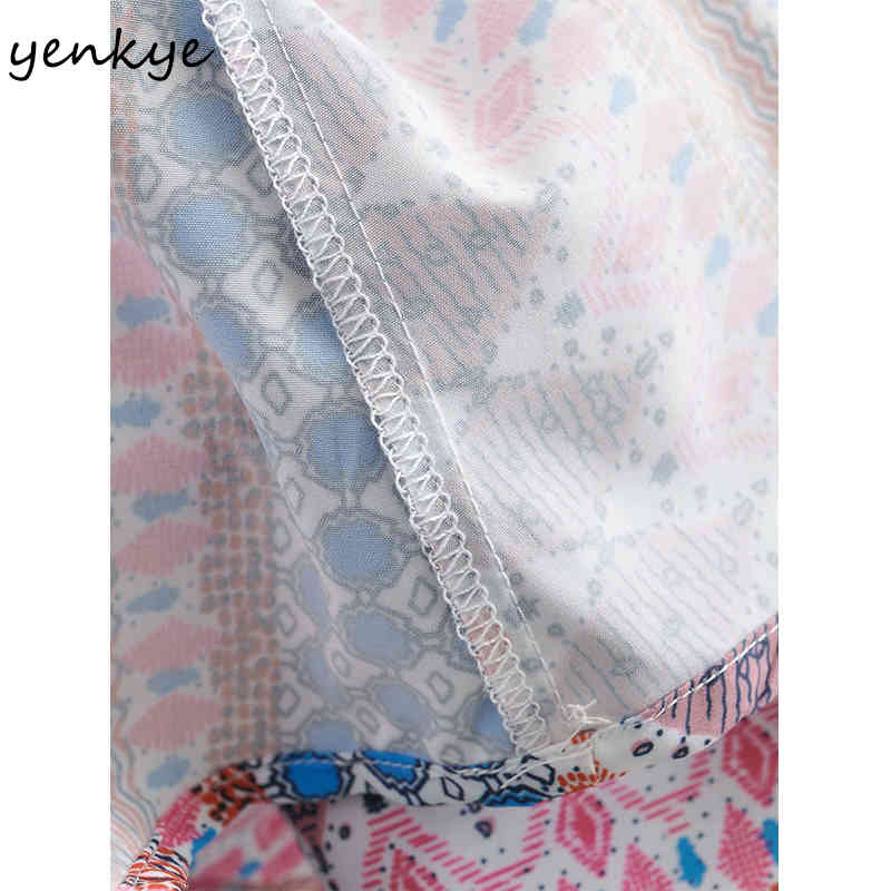 Sexy Sling Summer Beach Dress Women V Neck Elastic High Waist Casual Holiday Vintage Geometric Print Long Robe 210430
