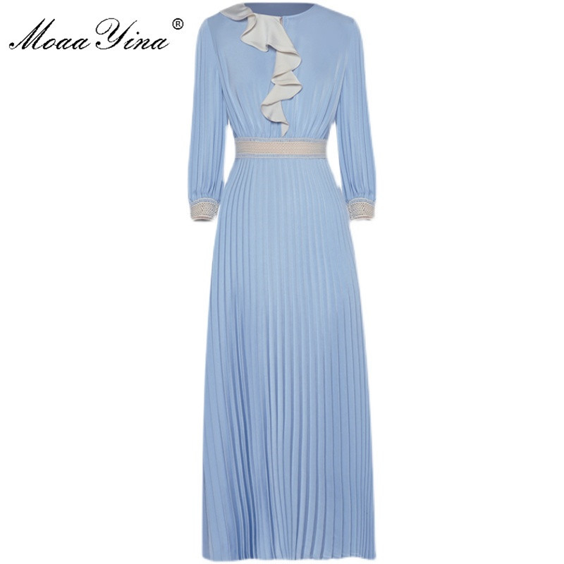 Fashion Designer dress Spring Women' Dress Ruffles Hollow out Waist circumference Slim Pleated Dresses 210524, Champagne
Fashion Designer dress Spring Women' Dress Ruffles Hollow out Waist circumference Slim Pleated Dresses 210524, Champagne