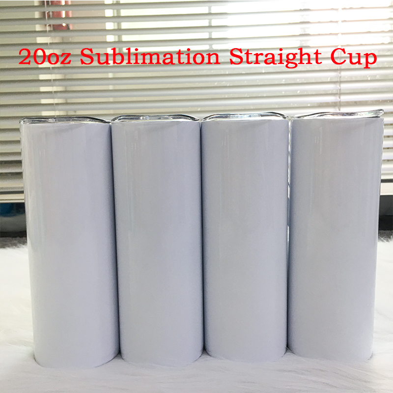 20oz sublimation Mug straight tumblers blanks white Stainless Steel Vacuum Insulated Tapered Slim DIY 20 oz Cup Car Coffee Mugs