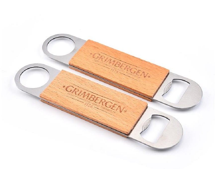 300pcs Stainless Steel Wooden Handle Opener Hanging Bottle Openers Durable Beverage Beer Corkscrew Bar Kitchen Wine Tools Gift RRD6879 Free shipping