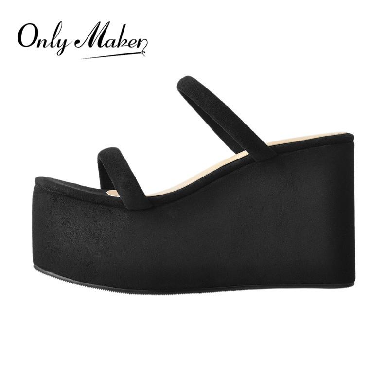 Dress Shoes Onlymaker Women's Platform Black Wedge High Heels Sandals Mules For Summer
Dress Shoes Onlymaker Women's Platform Black Wedge High Heels Sandals Mules For Summer