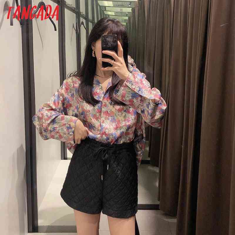 Women Retro Animal Print Blouse Long Sleeve Chic Female Crop Shirt Tops BE446 210416