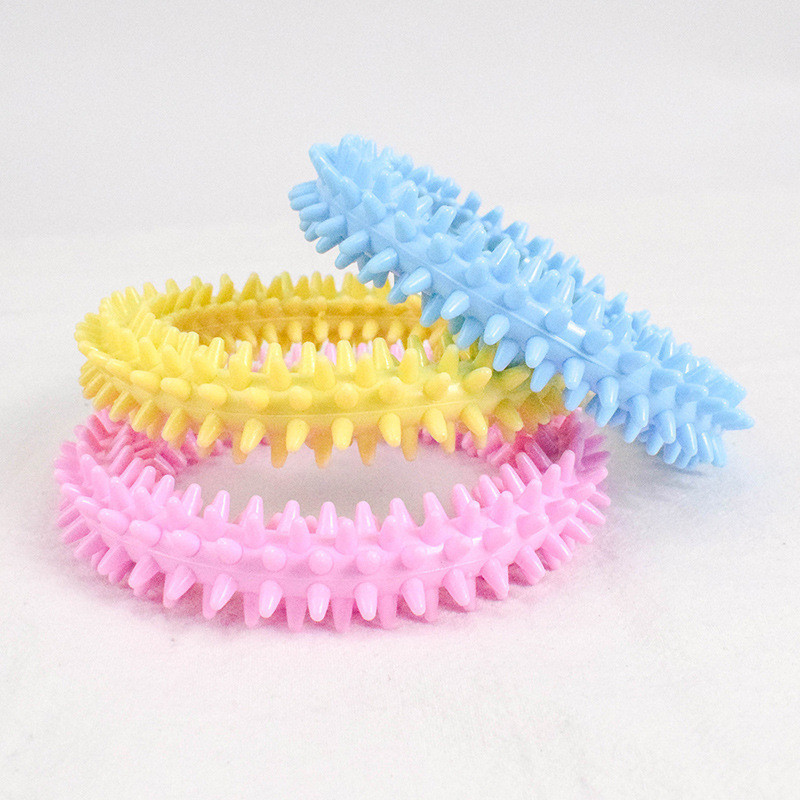 Cute Pet Toy Dog Chew Toy Ring Shape Non Toxic Portable Safe Cleaning Tooth Toy Pets Tool Random Color Dropshipping
