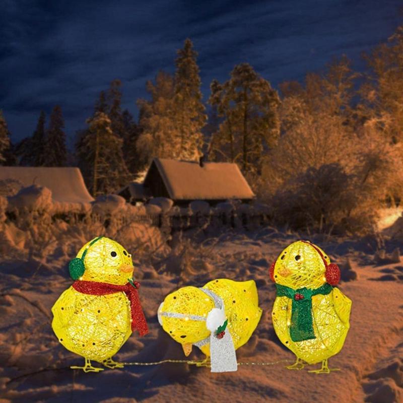 Christmas Decorations Holiday Decoration Light-Up Chicken Chick Ornaments With Scarf LED Outdoor Yellow La
Christmas Decorations Holiday Decoration Light-Up Chicken Chick Ornaments With Scarf LED Outdoor Yellow La
