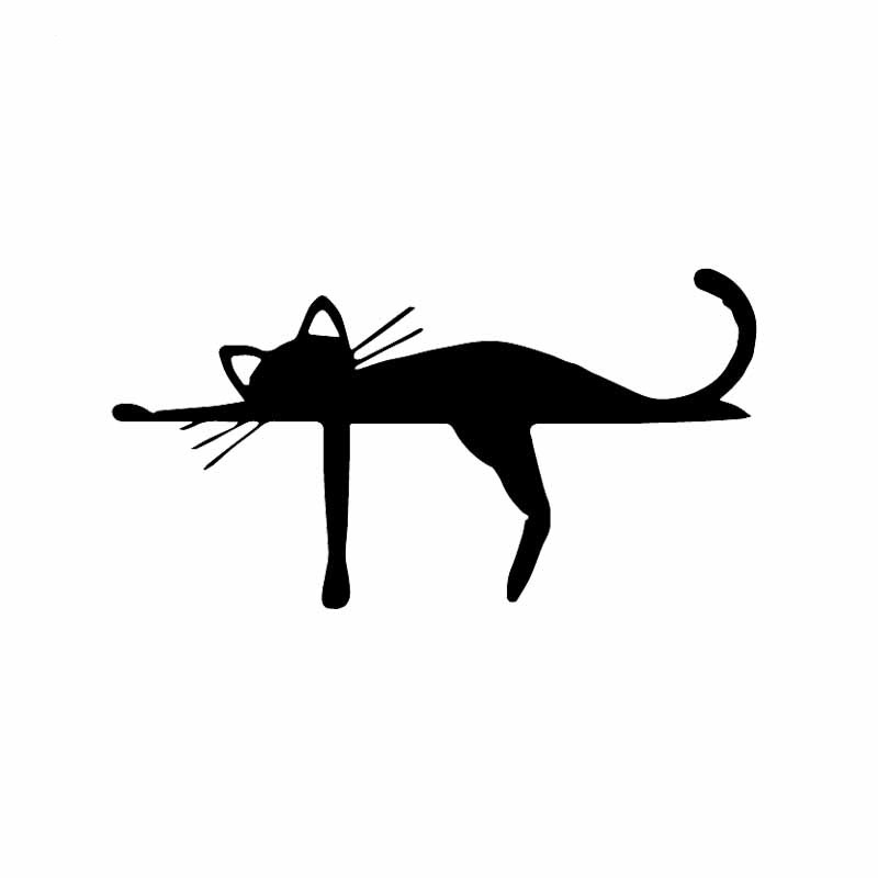 Car Stickers Fashion Cute Cat Car Decoration Decals Suitable for Various Models Black/white, 16cm * 8cm