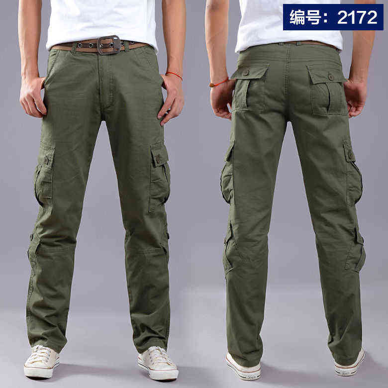 Cargo Pants Men Combat SWAT Army Military Pants 100%Cotton Many Pockets Stretch Flexible Man Casual Trousers Plus Size 28- 38 40 211108