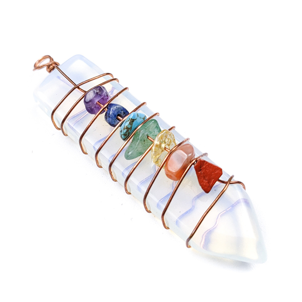Arrowhead Chakra Reiki Healing Pendulums Charms Natural Stones Pendant Amulet Crystal Hexagonal for Men Women necklace Jewelry Making