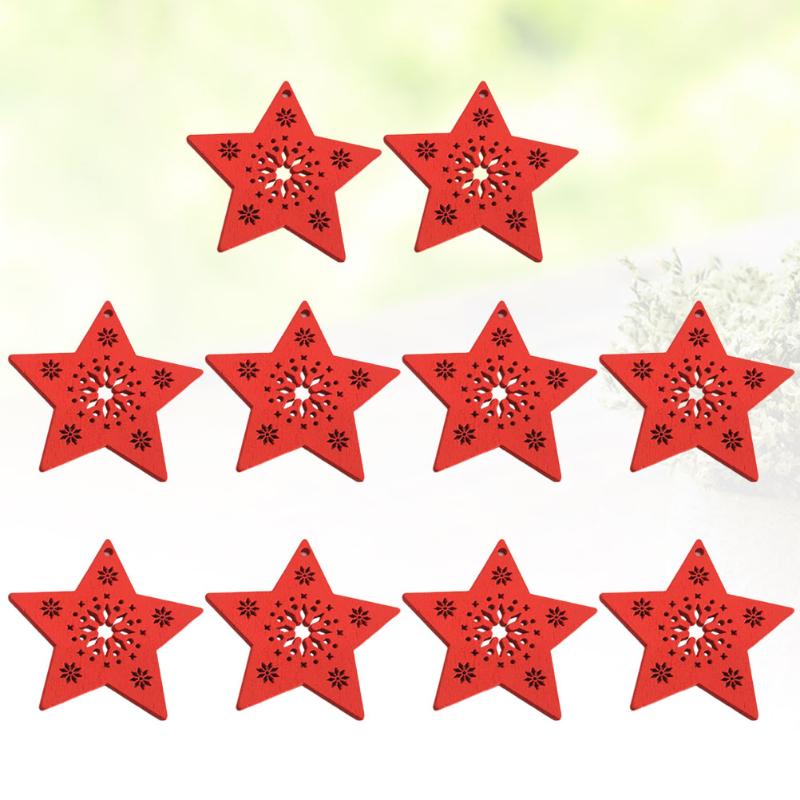 Christmas Decorations 10pcs Wooden Pendant Star Shape Tree Ornament Party Decor (Red)
Christmas Decorations 10pcs Wooden Pendant Star Shape Tree Ornament Party Decor (Red)