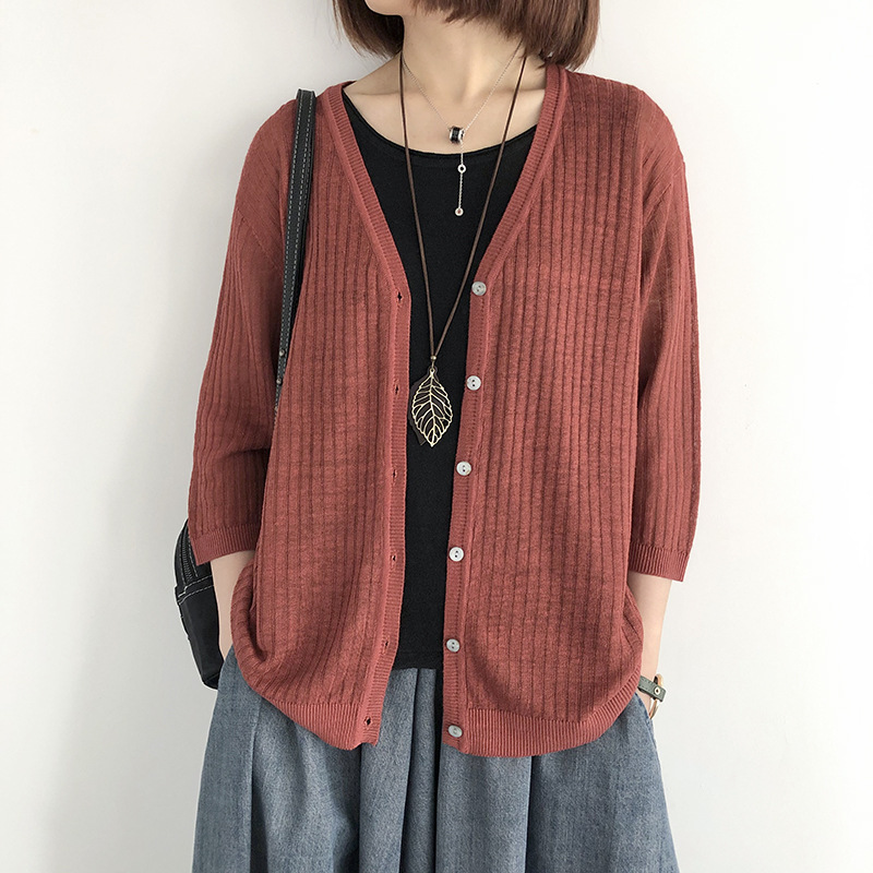 Johnature Women Vintage Sweaters Cardigan 7 Color V-Neck Seven Sleeve Autumn Female Clothes Casual Button Sweaters 210521, Coffee
Johnature Women Vintage Sweaters Cardigan 7 Color V-Neck Seven Sleeve Autumn Female Clothes Casual Button Sweaters 210521, Coffee
