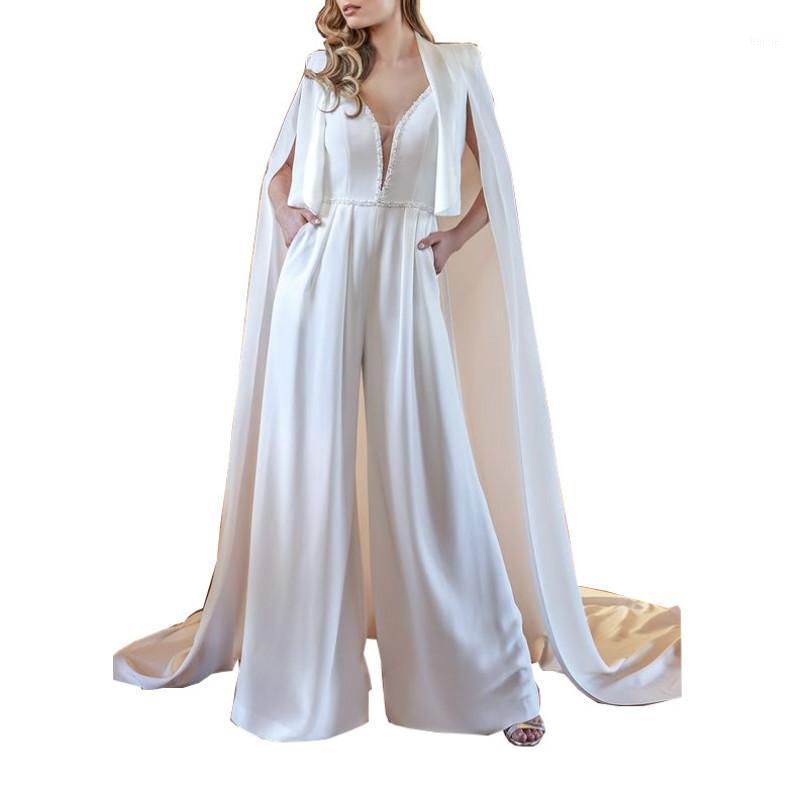 Sexy Chiffon Jumpsuit Rompers Women Shawl Sleeveless Palysuit V Neck Party Female Overalls For Women's Jumpsuits, Black;white
Sexy Chiffon Jumpsuit Rompers Women Shawl Sleeveless Palysuit V Neck Party Female Overalls For Women's Jumpsuits, Black;white