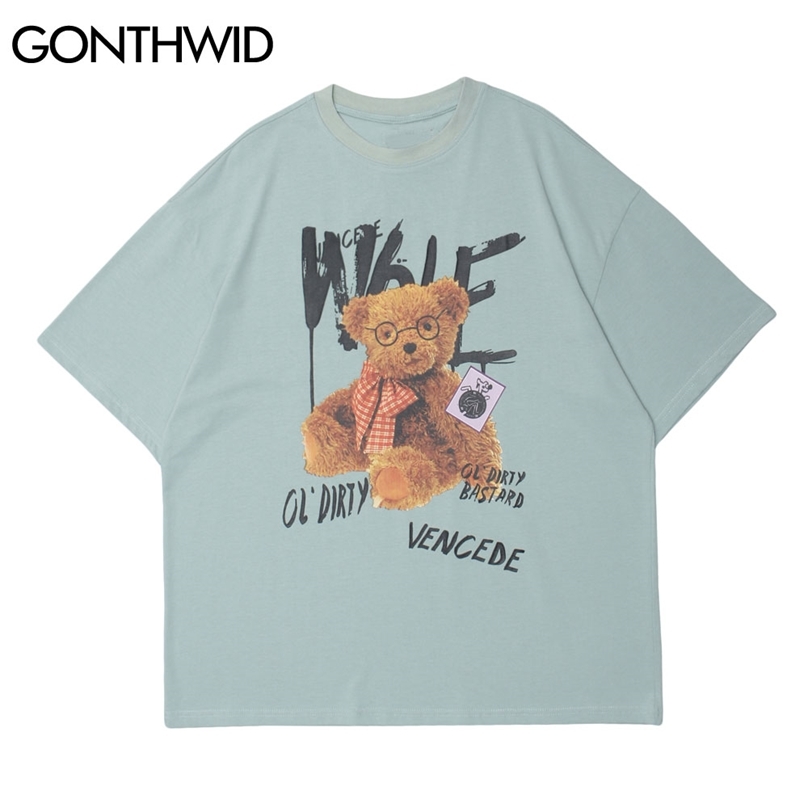 Tees Shirts Harajuku Toy Bear Short Sleeve Cotton Tshirts Hip Hop Casual Loose Streetwear T-Shirt Mens Fashion Tops 210602, Black
Tees Shirts Harajuku Toy Bear Short Sleeve Cotton Tshirts Hip Hop Casual Loose Streetwear T-Shirt Mens Fashion Tops 210602, Black