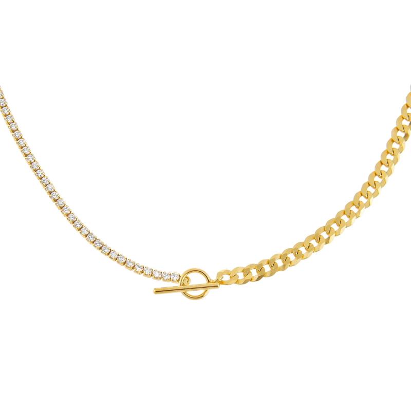 Chokers Half Tennis Chain Cuban Gold Color Collar Choker Geometric Toggle Clasp European Women Rock Punk Necklace
Chokers Half Tennis Chain Cuban Gold Color Collar Choker Geometric Toggle Clasp European Women Rock Punk Necklace