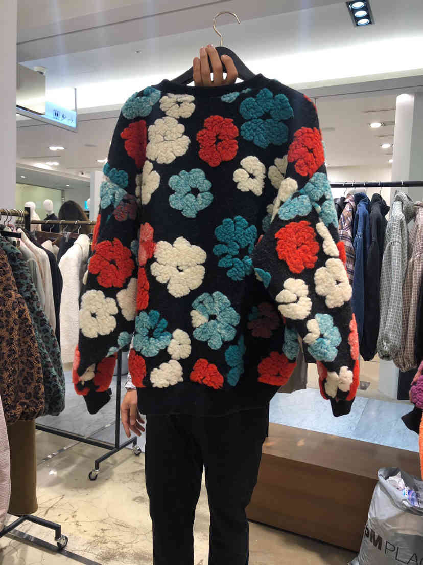 Nomikuma Korean Flowers Jacquard Pullover Sweatshirt Autumn Winter Thick Hoodies Causal Long Sleeve O-neck Top Jumper 6D482 210427