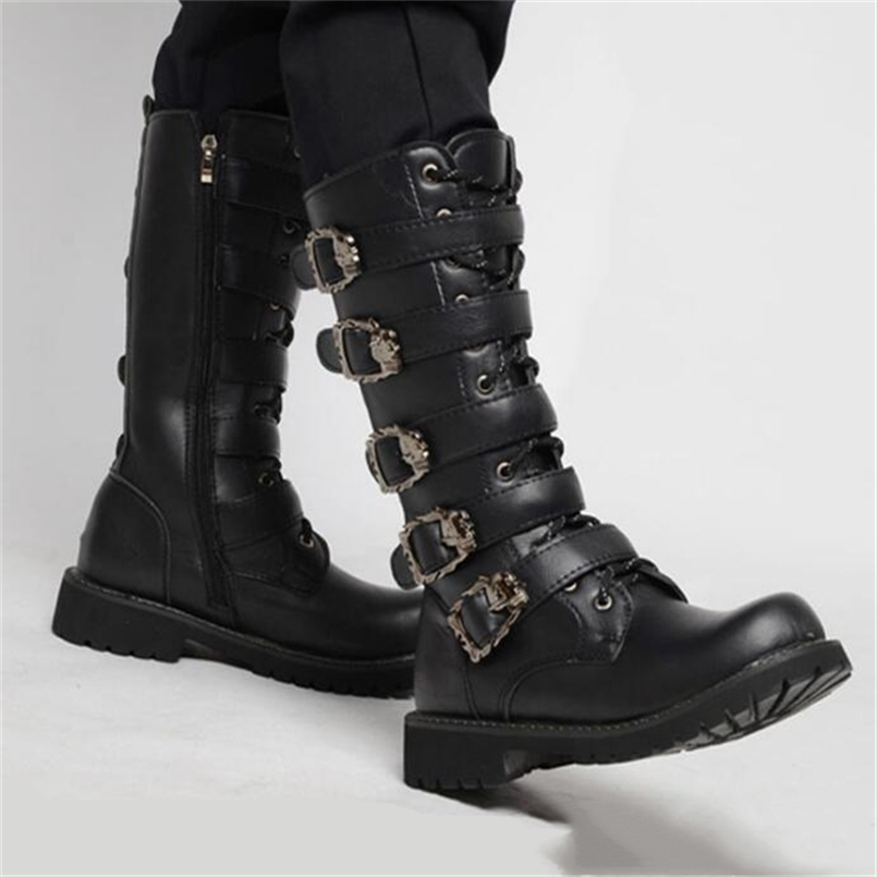 Men's Leather Motorcycle Boots Mid-calf Military Combat Gothic Belt Punk Men Shoes Tactical Army Boot 210902, Ankle
Men's Leather Motorcycle Boots Mid-calf Military Combat Gothic Belt Punk Men Shoes Tactical Army Boot 210902, Ankle