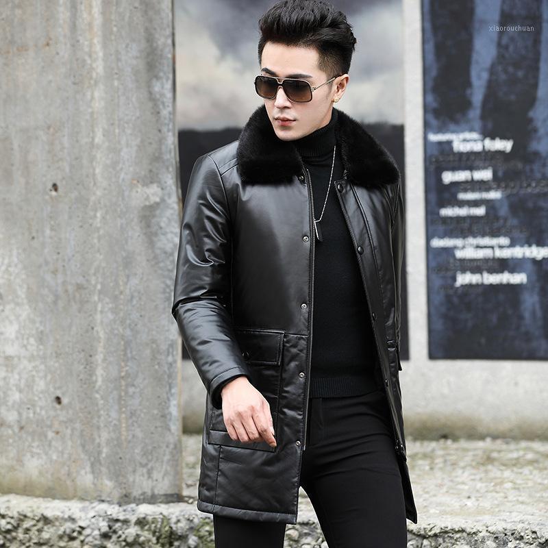 Men's Leather & Faux Jacket Men Cow Duck Down Winter Coat Real Collar Genuine Mens SY56N YY912, Black
Men's Leather & Faux Jacket Men Cow Duck Down Winter Coat Real Collar Genuine Mens SY56N YY912, Black