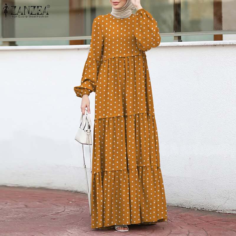 ZANZEA Women Polka Dot Maxi Dresses 2021 Spring Ruffle Long Vestidos Casual Puff Sleeve Sundress Female Loose Robe
ZANZEA Women Polka Dot Maxi Dresses 2021 Spring Ruffle Long Vestidos Casual Puff Sleeve Sundress Female Loose Robe