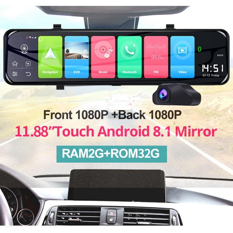 Car Rear View Cameras& Parking Sensors 4G DVR 11.88 Inch Android 8.1 Smart Streaming Mirror Recorder Dual Lens Video 1080P Press Screen Dash
Car Rear View Cameras& Parking Sensors 4G DVR 11.88 Inch Android 8.1 Smart Streaming Mirror Recorder Dual Lens Video 1080P Press Screen Dash