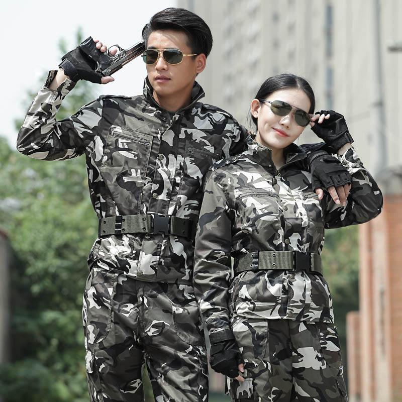 Men's Sets Snow Camouflage Military Uniform Tactical Suit Men Hunting Clothing Working Clothes CS Wear Tracksuits