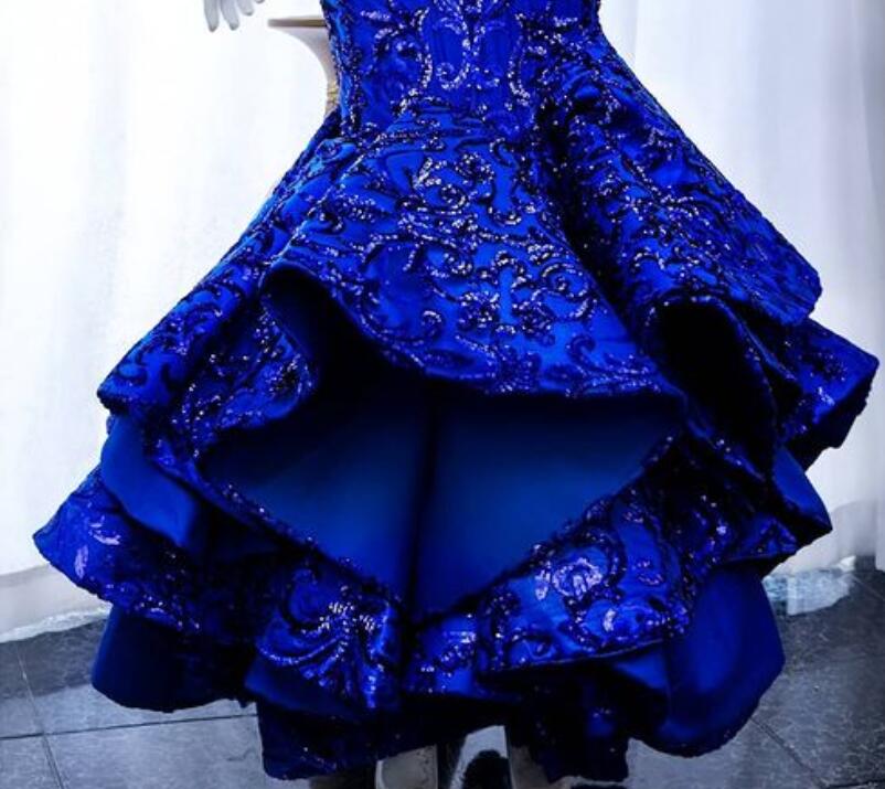 Plus Size Arabic Aso Ebi Luxurious Royal Blue Prom Dresses Beaded Crystals Lace Evening Formal Party Second Reception Gowns Dress ZJ465