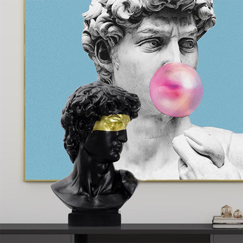 Vases Northern Europe Resin Vase Home Decoration Flower Pot Pen Holder Makeup Brush Storage Box European Head Sculpture Model