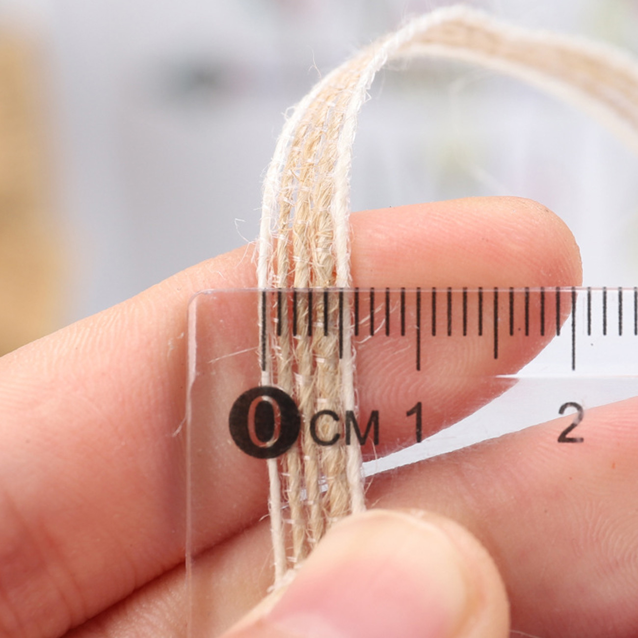 Natural linen ribbon roll jute two-sided white fish silk twin-rope DIY craft gift wrapping for Valentine's Day gift decorating
