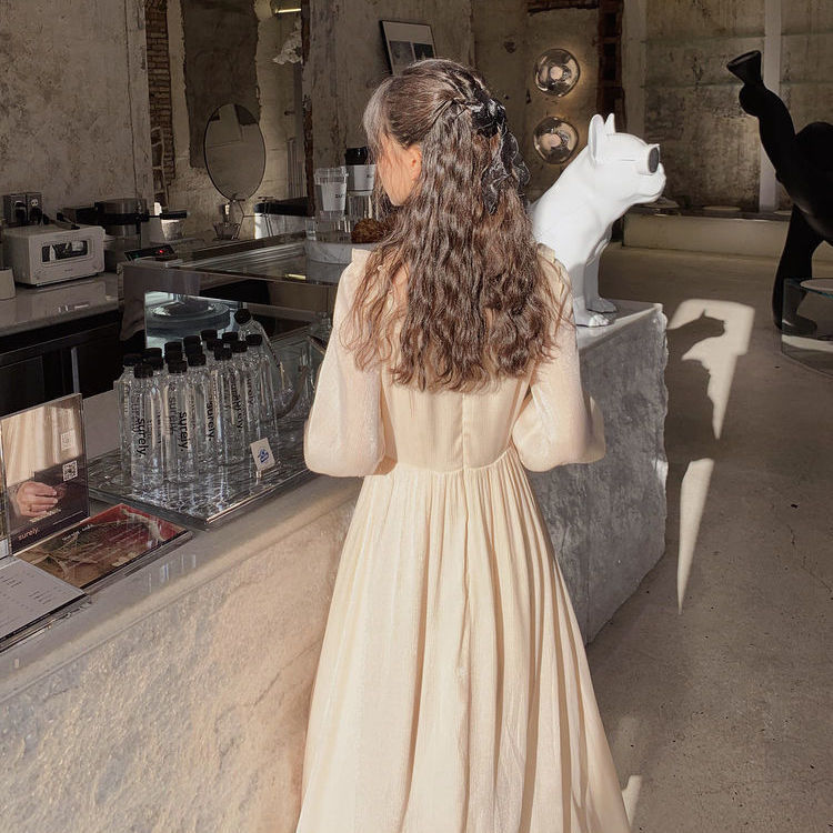 Fairy Vintage Dress Women French Evening Party Elegant Ruffles Dress Female Long Sleeve Retro Dress Korean Autumn 210521