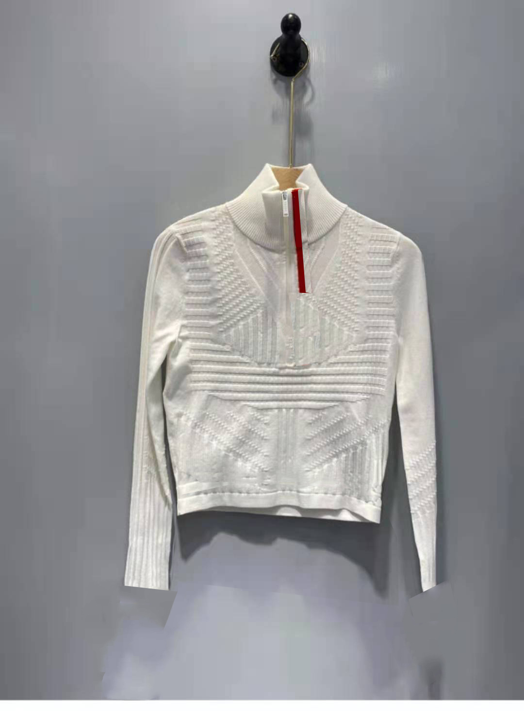 Lady Tops Wool Sweater Knits Shirts Zipper Neck Adjust Red Letter Striped Necks Casual Women Slim Sweaters Long Sleeve Shirts Spring Autumn, Black
Lady Tops Wool Sweater Knits Shirts Zipper Neck Adjust Red Letter Striped Necks Casual Women Slim Sweaters Long Sleeve Shirts Spring Autumn, Black