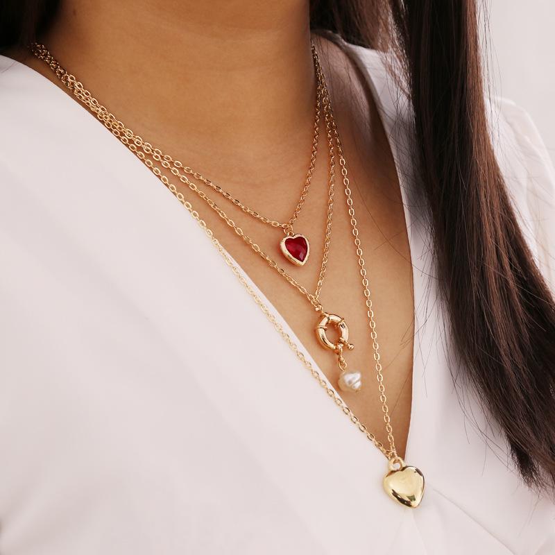 Pendant Necklaces Red Heart Imitation Pearl Pendants For Women Gold Color Layered Necklace Long 2021 Fashion Jewelry Clavicle Chain
Pendant Necklaces Red Heart Imitation Pearl Pendants For Women Gold Color Layered Necklace Long 2021 Fashion Jewelry Clavicle Chain