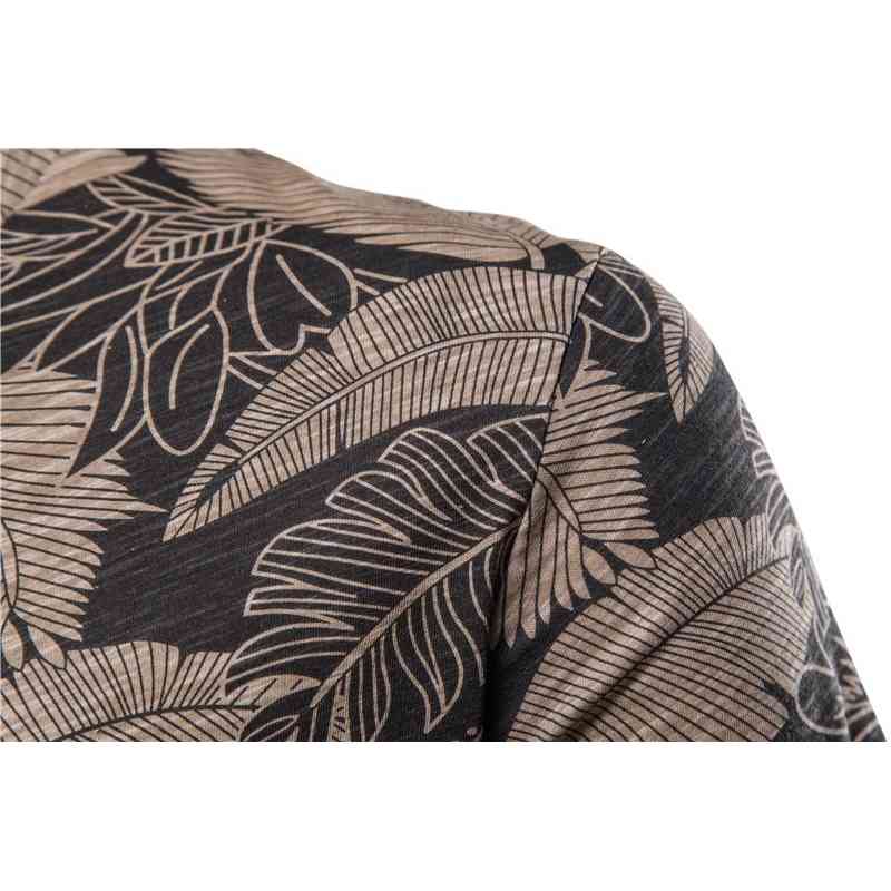 AIOPESON Summer Leaf Printed T Shirts Men O-neck 100% Cotton Short-sleeved Men's T-Shirt Summer Male Tops Tee Shirts 210623
