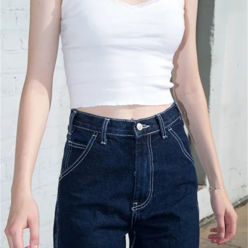 Women V-neck Cami Top With Lace Trim 210625