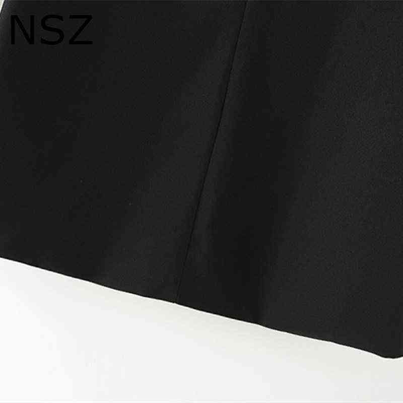 NSZ Women Checked Patchwork Black Oversize Blazer Double Breasted Office Ladies Large Size Plaid Suit Jacket Coat Outerwear 211122