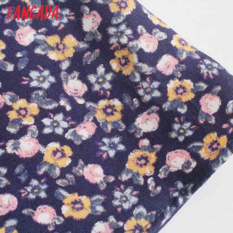 Fashion Women Purple Flowers Print V Neck Long Sleeve Ladies Casual A-line Dress 5Z67 210416