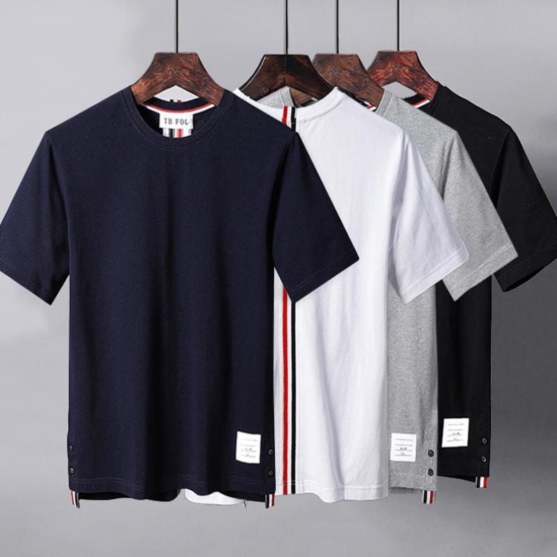 fashion TB fog brand back ribbon stripe summer round neck short sleeve T-shirt casual trend men's and women's lovers wear, White;black
fashion TB fog brand back ribbon stripe summer round neck short sleeve T-shirt casual trend men's and women's lovers wear, White;black