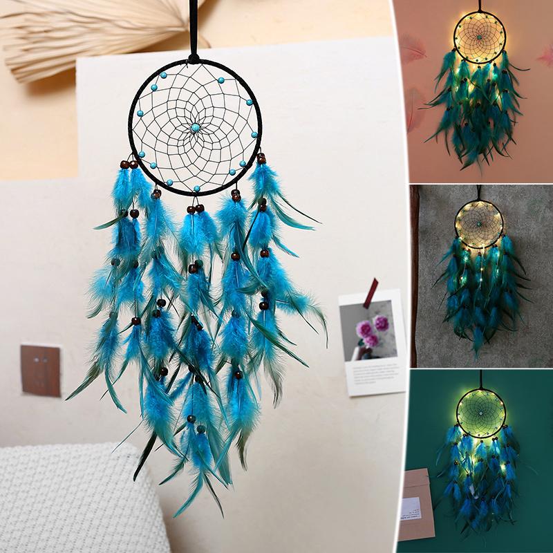 Decorative Objects & Figurines Blue Feathers Dream Catcher Beautiful Handmade Macrame For Wall Hanging Decor K9store
Decorative Objects & Figurines Blue Feathers Dream Catcher Beautiful Handmade Macrame For Wall Hanging Decor K9store