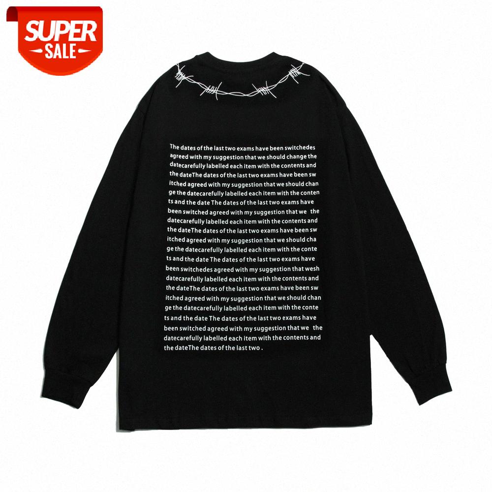 Dark letters printed long-sleeved T-shirt men's bf romantic loose round neck pullover bottoming shirt #4P4k, White;black
Dark letters printed long-sleeved T-shirt men's bf romantic loose round neck pullover bottoming shirt #4P4k, White;black
