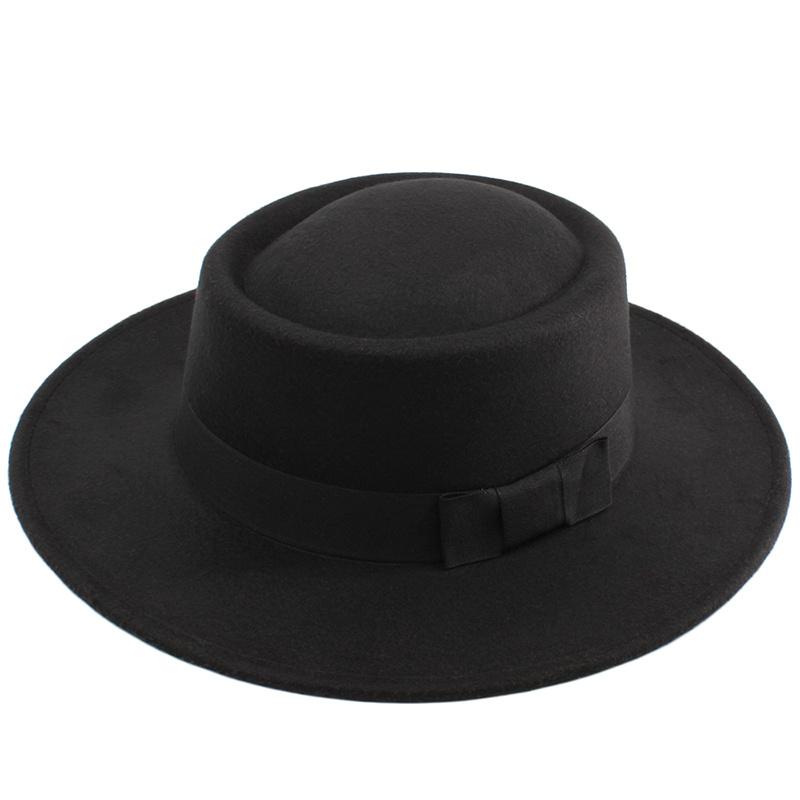 Wide Brim Hats Solid Color Autumn Winter Fashion Wool Simple Round Flat Top Vintage Fedoras For Women Chain Ribbon, Brown
Wide Brim Hats Solid Color Autumn Winter Fashion Wool Simple Round Flat Top Vintage Fedoras For Women Chain Ribbon, Brown