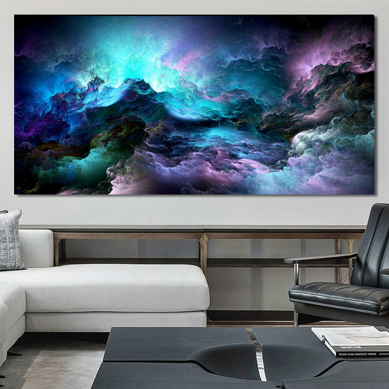 Large Size Abstract Picture Canvas Painting Wall Art Colorful Cloud Poster HD Printing For Living Room Study Decoration Cuadros