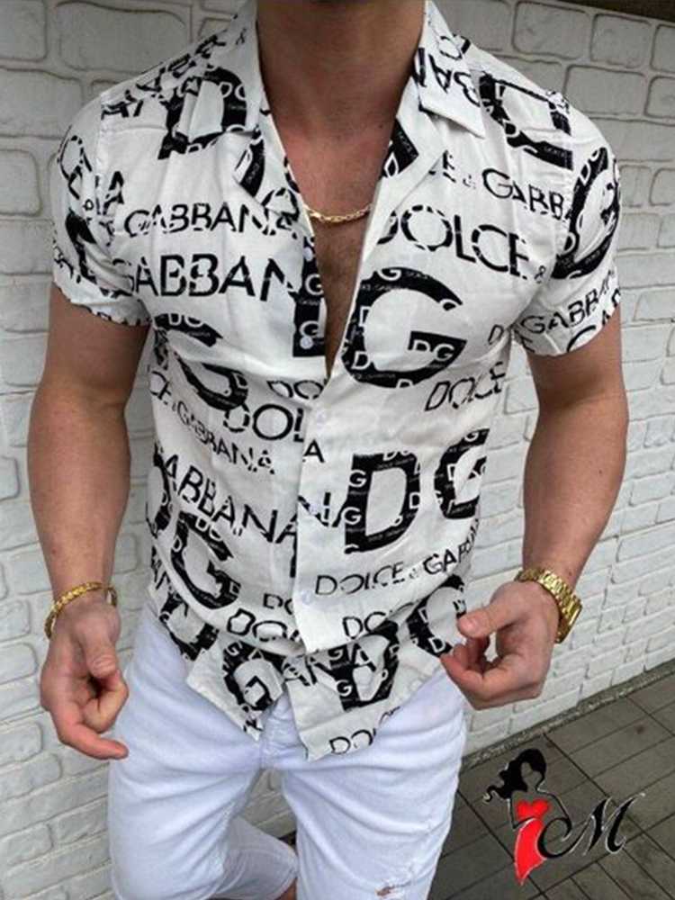 Summer Sale Men's Clothing Casual Black Letter Printed Shirt Fashion Trend Brand Cardigan Street Lapel Shirts, White
Summer Sale Men's Clothing Casual Black Letter Printed Shirt Fashion Trend Brand Cardigan Street Lapel Shirts, White